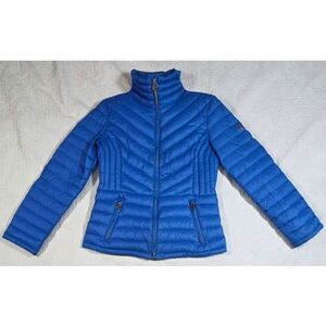 Michael Kors Royal Blue Quilted Lightweight Packable Down Fill Puffer Jacket